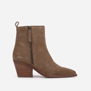 House of Harlow 1960 Suede Western Style Pointed Toe Zip Up Ankle Boots Size 7.5